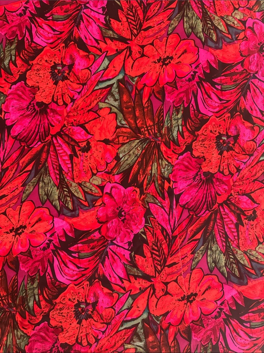 Vintage Bill Blass Floral Silk Feel Square Scarf 34x34 Pink Fuchsia Scarf